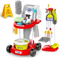 woopie gyermek takarítókocsi 3 az 1-ben XXL, 29 darab – piros