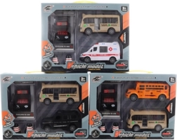 Lendkerekes autók készlete elemes benzinkúttal