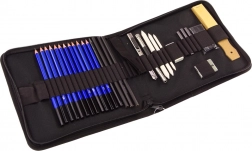 Művészi rajzkészlet ceruzák és tartozékok, 32 db