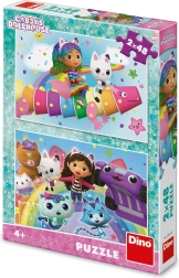 Puzzle – Gabby varázslatos házikója: A szivárványon 2×48 darab