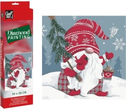 Gyémántszemes festés Karácsonyi manó 30 × 30 cm