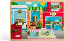 Bigjigs Toys fa motorikus tábla reteszekkel és zárakkal