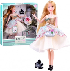 Emily baba koktélruhában, kézitáskával