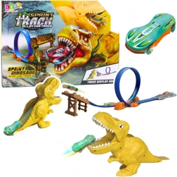 Versenypálya katapulttal és dinoszaurusz motívummal