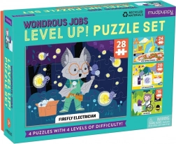 Mudpuppy Level Up! különleges foglalkozások – gyerek puzzle 4 az 1-ben