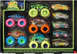 HOT WHEELS MONSTER TRUCKS 1:64 sötétben világító készlet, 10 db