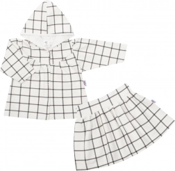 Lány 2 részes kapucnis szett szoknyával New Baby Cool Girls – fehér kockás minta