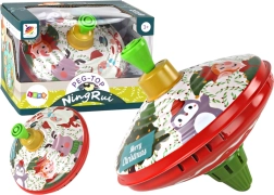 Hagyományos fém pörgettyű Mikulás motívummal