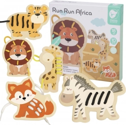 Classic World fa fűzős állatkák – Afrika – 10 darab