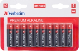 Alkáli elemek AA 1,5 V VERBATIM, 20 darabos csomag