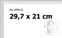 Alumínium keret ezüst A4 29,7x21 cm