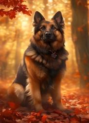 Gyémántszemes festés német juhászkutya 30 × 40 cm