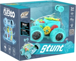 RC autó átlátszó zöld kaszkadőr LED-del és hanggal