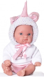 realista baba újszülött unikornis fehér 21 cm