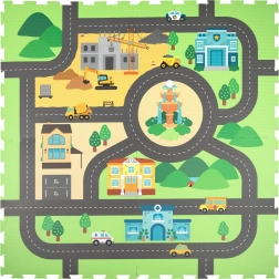 Habszivacs oktató szőnyeg 120 × 120 cm – városi utcák, 4 darab HUMBI