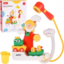 Multifunkciós fürdőjáték krokodillal és kiskacsákkal, zuhannyal 4 az 1-ben