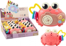 Rózsaszín interaktív rák projektorral és csörgővel elemmel