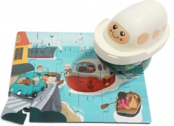 Top Bright fa puzzle játék hajóval, 24 darab
