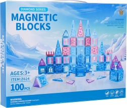 Mágneses építőkészlet ICE SNOW, 100 darab