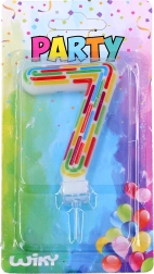 torta parti gyertya – 7-es szám, csíkok