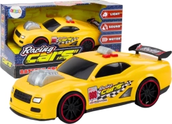 Sárga versenyautó fényekkel és hangokkal