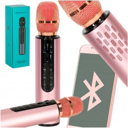 Vezeték nélküli karaoke mikrofon Bluetooth-szal, rózsaszín