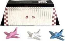 Toddleroad Hangár Marble – 3 ergonomikus szilikon repülőgép készlet funkcionális dobozzal