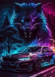 Gyémántfestés farkas szellem II 30 × 40 cm