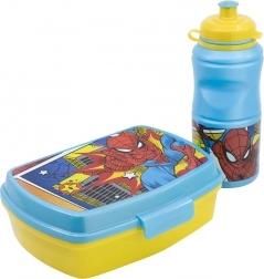 Gyerek 2 az 1-ben étkezőkészlet SPIDERMAN – 380 ml-es palack és uzsonnás doboz
