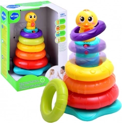 Interaktív rakosgatható piramis kiskacsával, hang- és fényhatásokkal