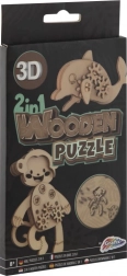 Fa 3D puzzle 2az1-ben: majom és delfin