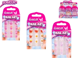 Glamour gyerek műköröm ragasztós szett, 12 db
