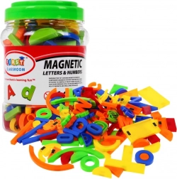 Színes mágneses betűk, számok és formák készlete, 128 db