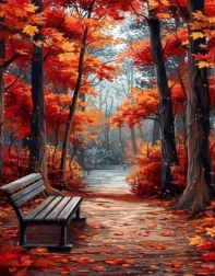 Norimpex gyémántfestés – pad a parkban 30 × 40 cm