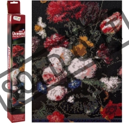 Gyémántszemes festés virág motívummal 40 × 50 cm