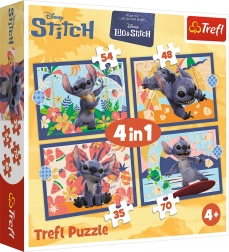 4 az 1-ben puzzle: nyaralás Hawaiin – Disney Stitch Trefl