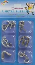 Hat darabos fém rejtvény készlet