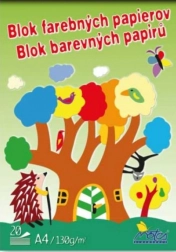 A4-es vázlatfüzet színes lapokkal, 20 db