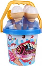 Fagyi témájú homokozó készlet – kék vödör