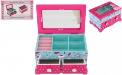 Fa Princess ékszerdoboz 2 fiókkal és tükörrel