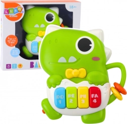 Mini zongora Zöld Dinoszaurusz fénnyel és hangokkal
