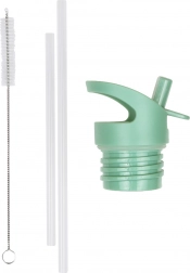 A Little Lovely Company kupak-, kefe- és szívószálkészlet 350 ml-es rozsdamentes acél palackhoz – Barátok