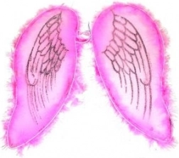 Rózsaszín angyal- és tünderszárnyak