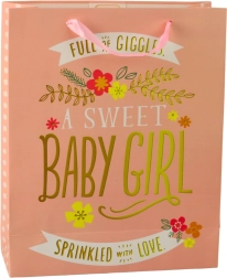 Ajándéktáska kislány születésére 32 x 26 x 12 cm
