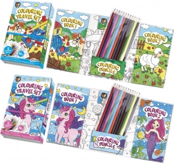 Kifestőfüzet 12 színes ceruzával praktikus tokban