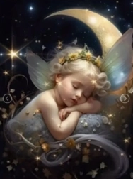 Gyémántfestés alvó angyal 30 × 40 cm