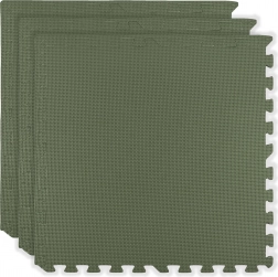 HUMBI habszőnyeg 180 × 60 cm – nagy vízálló puzzle, biztonságos, 3 db, khaki