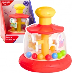 Interaktív bábos körhinta golyókkal babáknak, piros