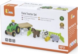 Faktraktor farmállatokkal Viga Toys