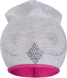 Tavaszi pamut sapka New Baby bagoly szürke-rózsaszín 110 (4–5 év)
